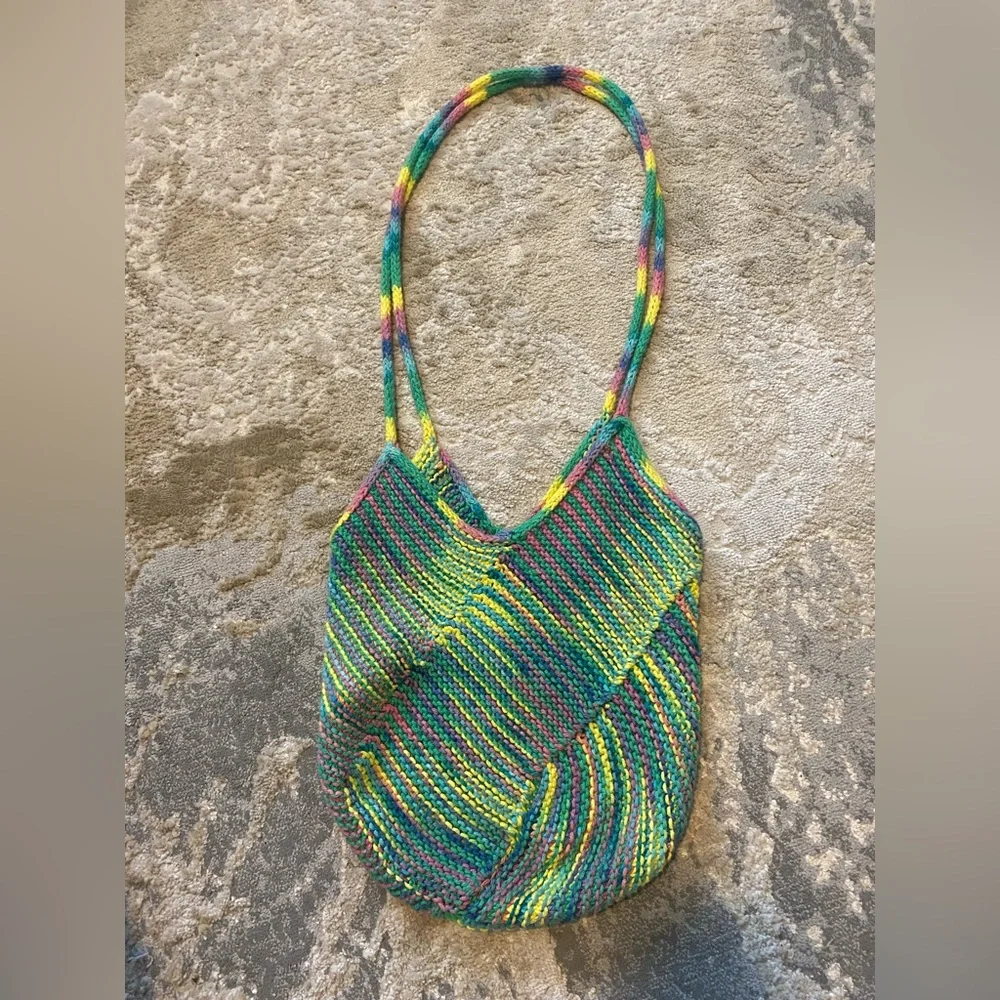 New Handmade Crochet Boho Hippie Multicolor Knit Purse